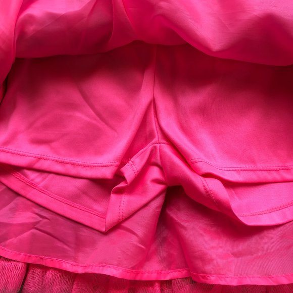 Justice Hot Pink Shimmery Tutu Skirt Skort Size 10 - Picture 4 of 8